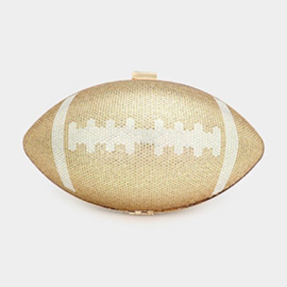 Football Shaped Purse Rhinestone Crystal Evening Bag Clutch Handba… - Picture 1 of 1